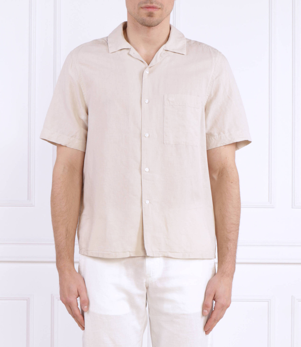 Льняная рубашка CUBAN Calvin Klein - экрю(K10K109521)
