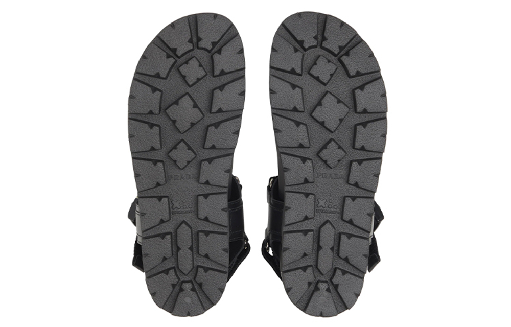 PRADA Crisscross Straps Buckle-Fastening Sandal Black