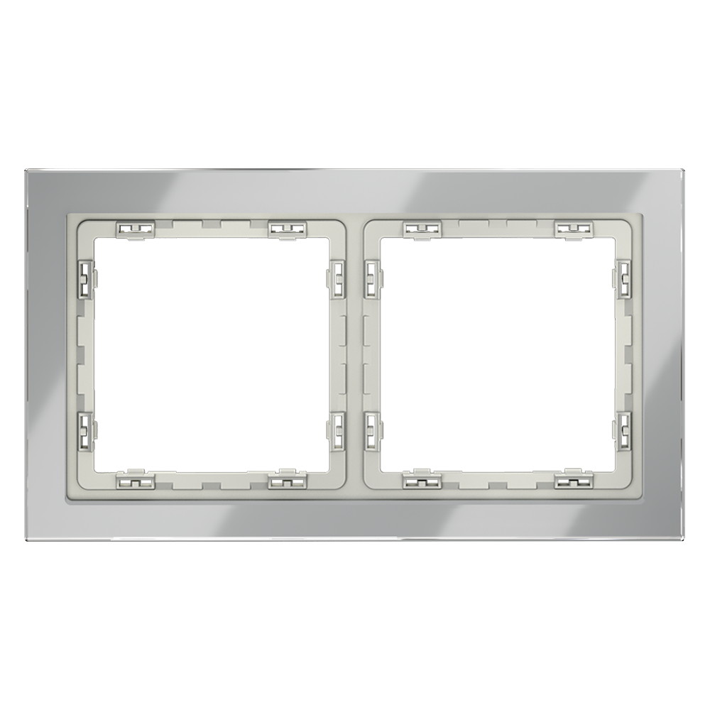 Рамка стеклянная на 2 поста, (сталь, стекло) Voltum S70 VLS110205