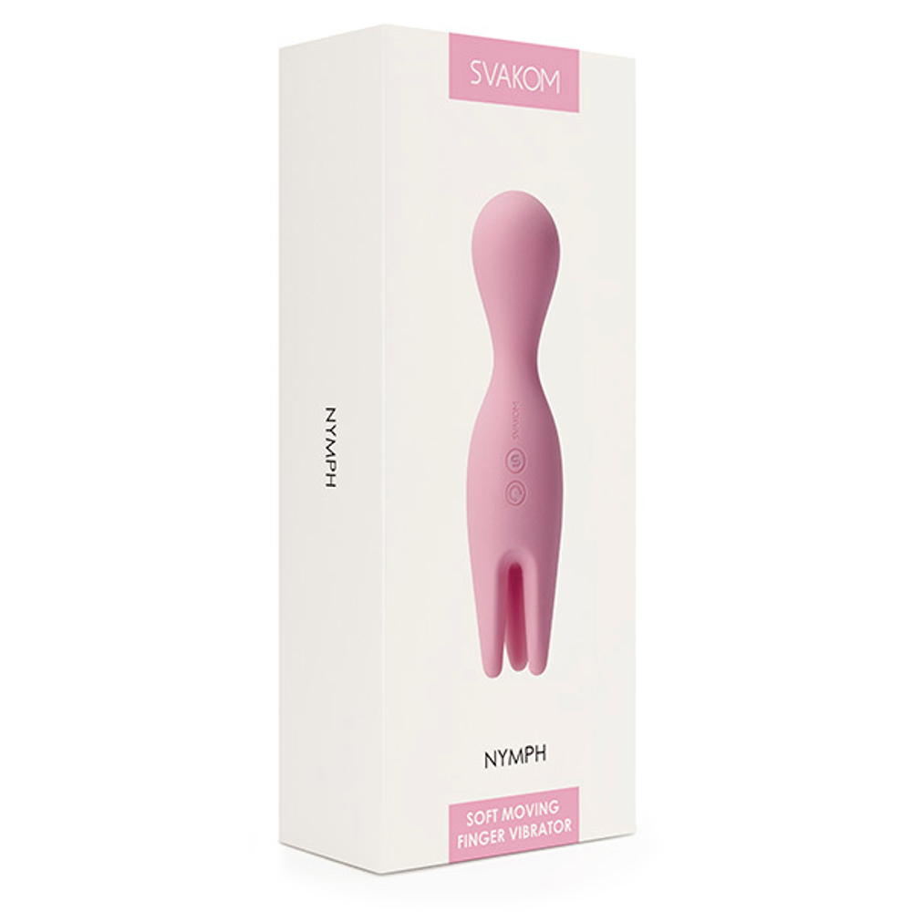 Розовый универсальный вибратор 15,6см с подвижными щупальцами Svakom Vibrator Nymph S22
