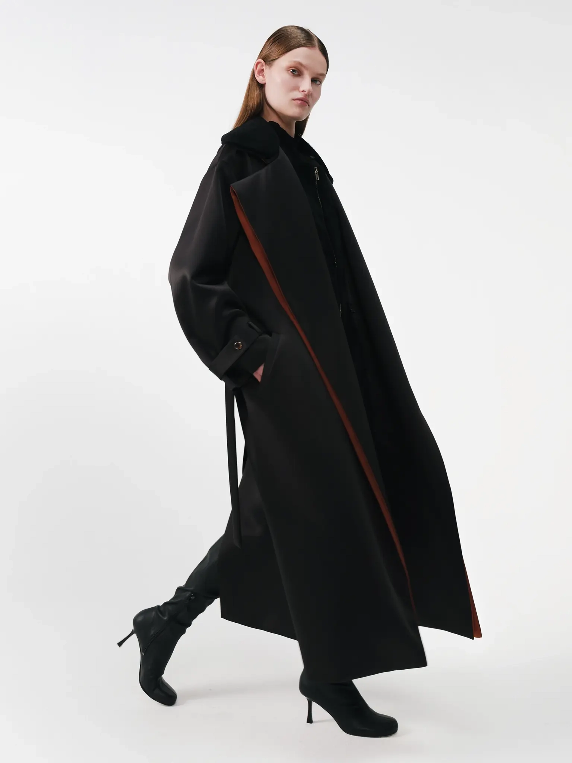 Тренч черный OLA OLA