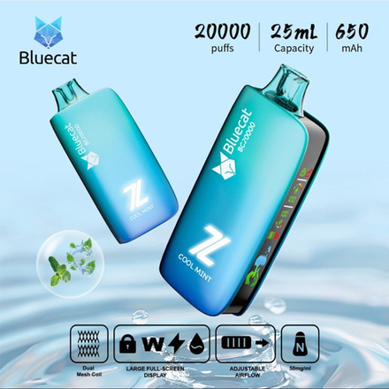 Bluecat BC20000 Ледяная мята 20000 затяжек 20мг Hard (2% Hard)