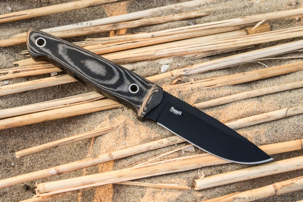 Туристический нож Santi AUS-8 Black Titanium Kydex