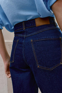 ZARA ДЖИНСЫ Z1975 КЮЛОТЫ С ВЫСОКОЙ ПОСАДКОЙ COMFORT, СИНИЙ