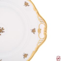 Тарелка для торта Queen's Crown Золотая роза 27 см