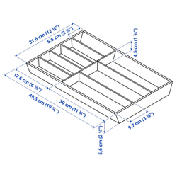 IKEA UPPDATERA  (ИКЕА УППДАТЕРА)  -  Лоток для столовых приборов, светлый бамбук, 32x50 см