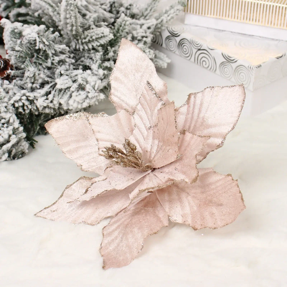 Украшение новогоднее «Пуансеттия - Фурия» 26 см, Шампань