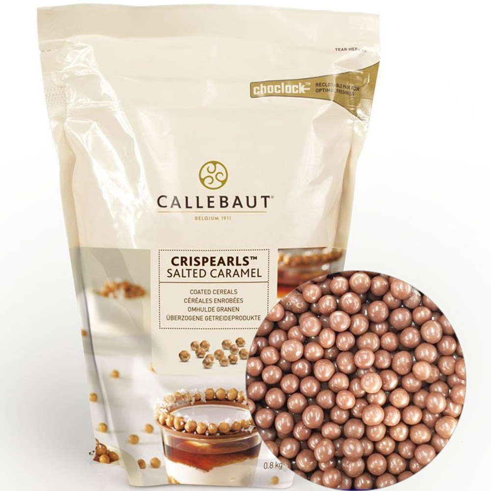 Шоколадные жемчужины Crispearls карамельные с солью, Callebaut, 50 гр