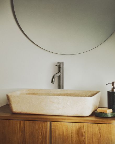 Раковина Darnen из бежевого мрамора 55 x 35 см