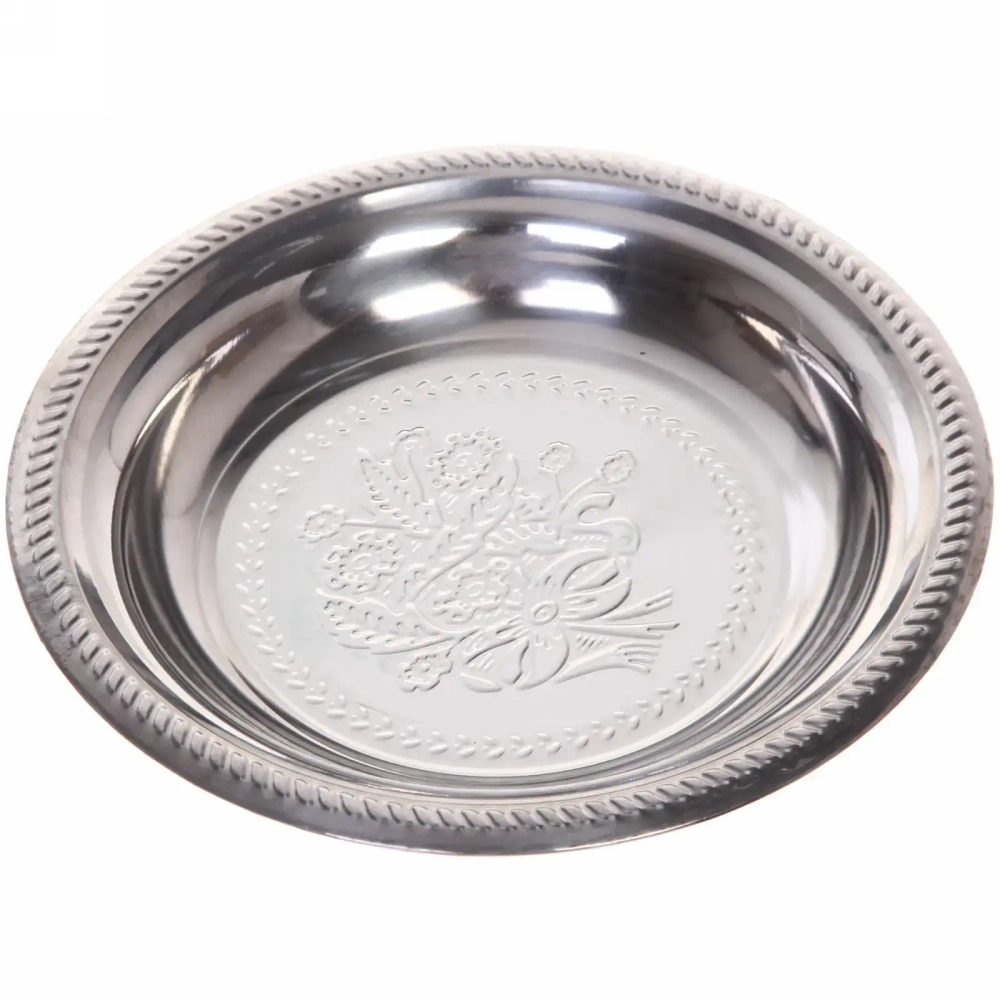 Поднос металлический «Цветы» 22см