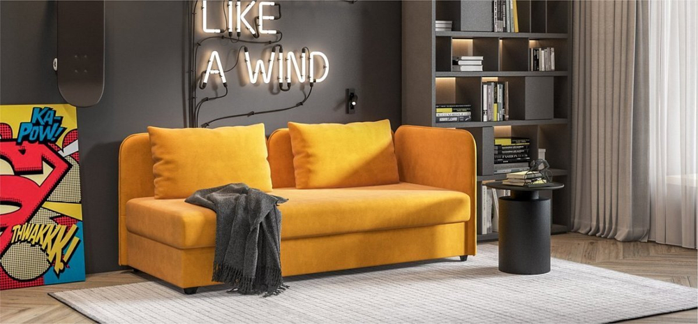 Тахта Ирис Велюр Монолит желтый