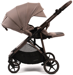 Прогулочная коляска Peppy Amici с автокреслом Verona Black Sandstone рама Greige