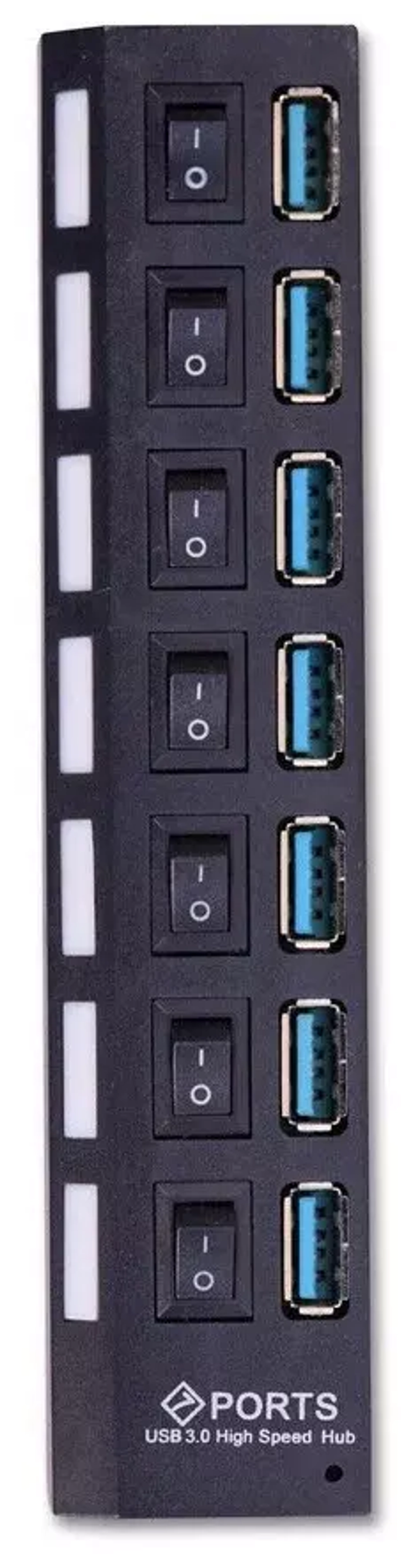 USB-Концентратор 7-USB-порта Smartbuy SBHA-7307-B  USB-3.0 с выключателем чёрный