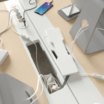 Письменный стол с регулировкой по высоте - IKEA MITTZON/МИТТЗОН ИКЕА, 120х80х62-126 см, белый/под беленый дуб