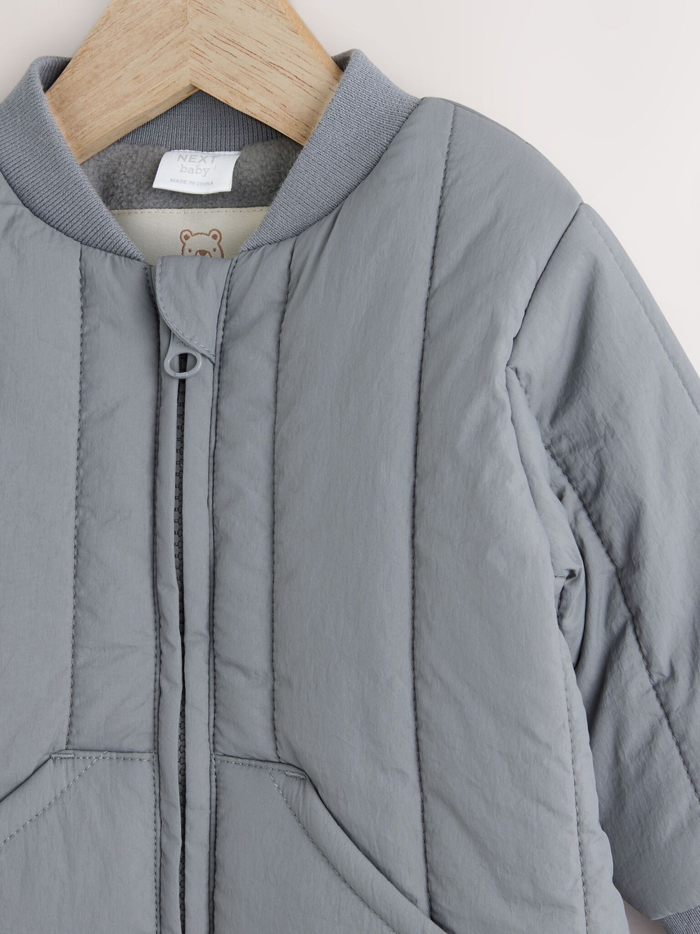 Бомбер утепленный для мальчика Next AU1-019, Серый