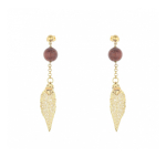 Серьги листья Ester Bijoux Лист F715C-G BR