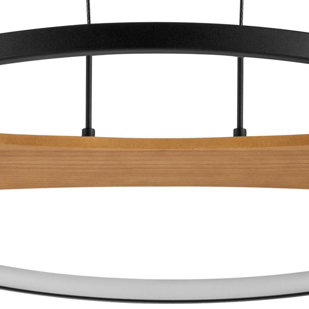 723127 Люстра LODI LED 36W 2880LM ЧЕРНЫЙ/ДЕРЕВО 3000K