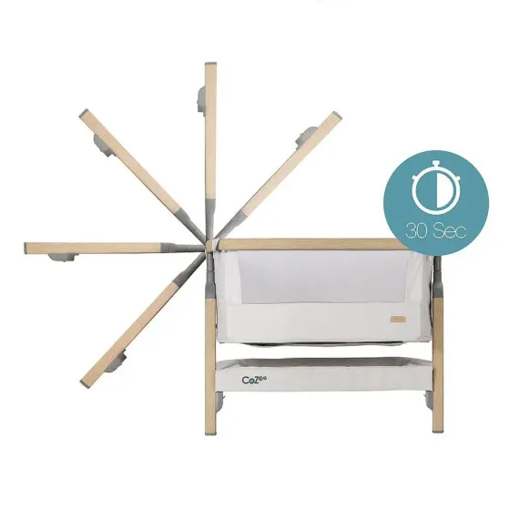 Колыбель приставная Tutti Bambini CoZee Scandinavian Walnut and Ecru с колесами