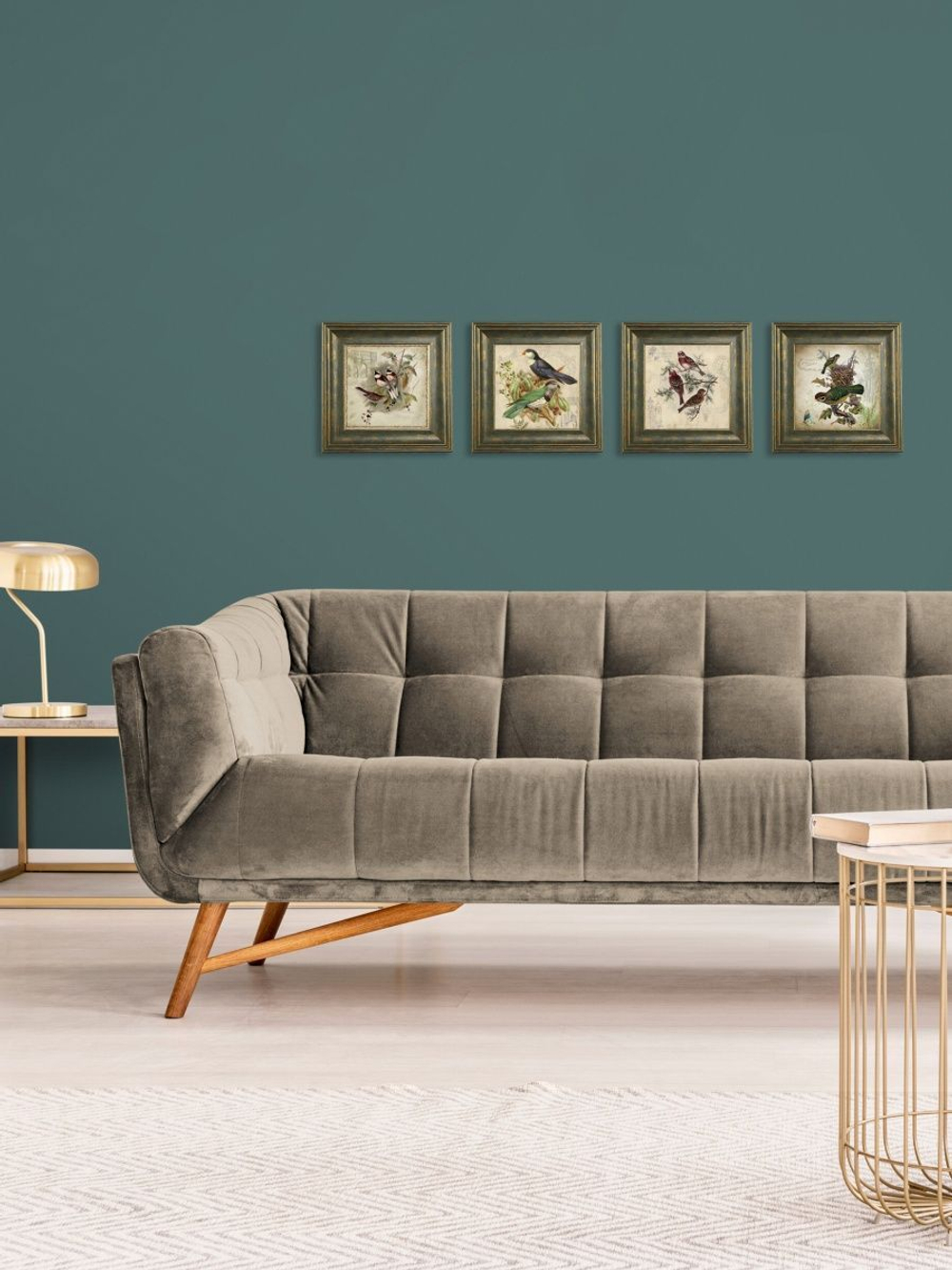 Картина на стену для интерьера на холсте в раме "Птицы" 29*29 см