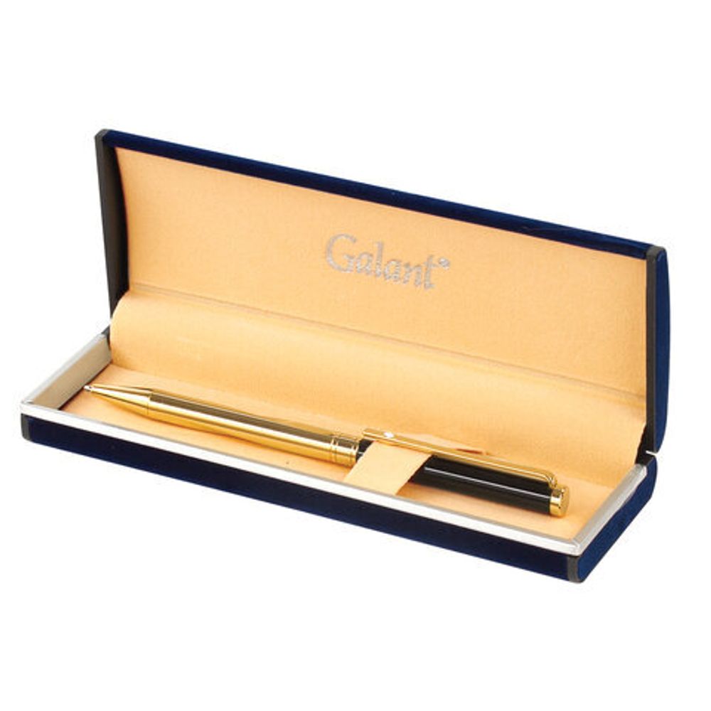 Ручка подарочная шариковая GALANT "ALLUSION", корпус черный/золотой, детали золотистые, узел 0,7 мм, синяя, 143522