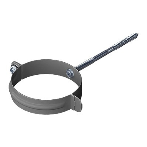 Хомут трубы металлический Альта-Профиль Элит Графит 95 мм