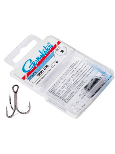 Крючки-тройники Gamakatsu 13NS TREBLE HOOKS BLACK размер 10 (упк.10шт.)