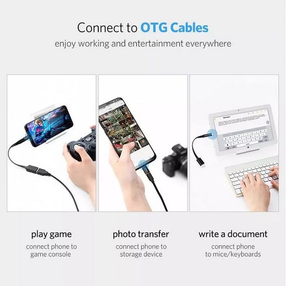 Адаптер Ugreen US157 USB-C to Micro USB Adapter (30391) черный