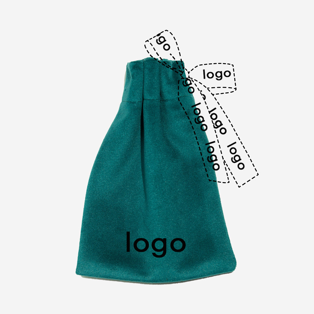 Мешочек из велюра, брендирование на мешочке и ленте