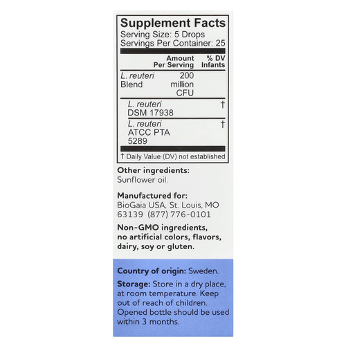 BioGaia, Nurture & Grow капли, для детей от 1 года, 200 миллионов КОЕ, 5 мл (0,17 жидк. Унции)