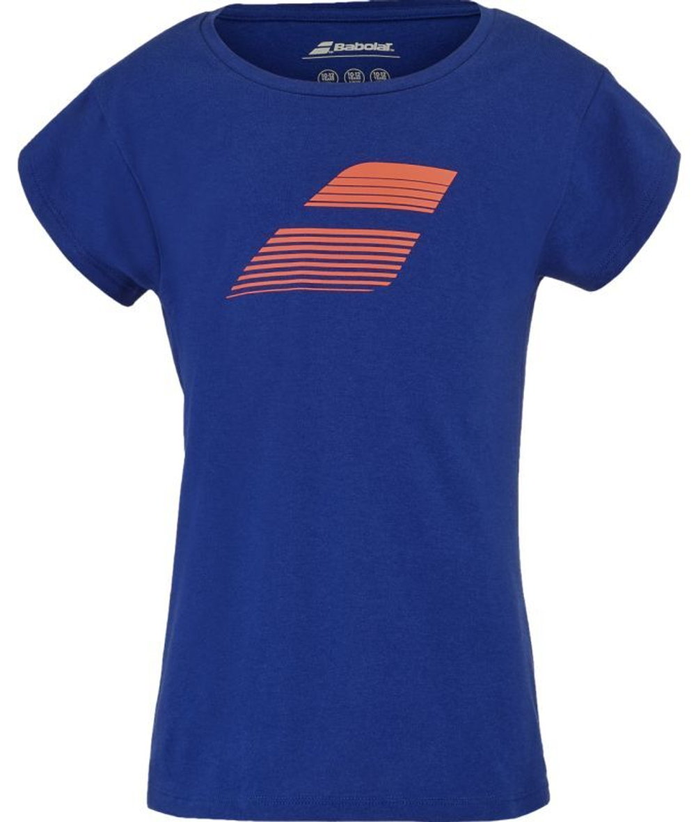Футболка для девочки теннисная Babolat Exercise Cotton Girl - небесный