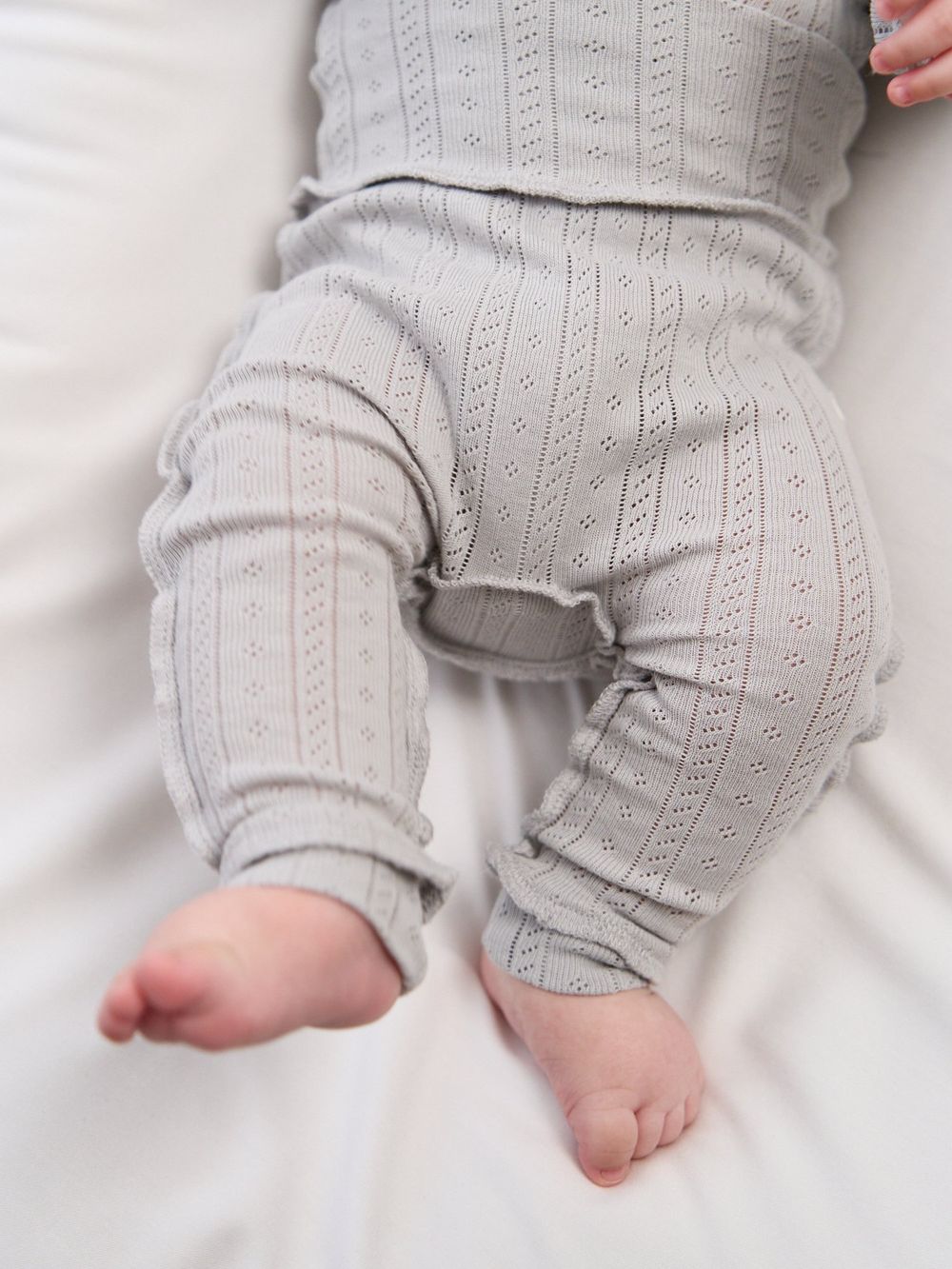 Ползунки "Жемчуг" из ажурного хлопка 0+
