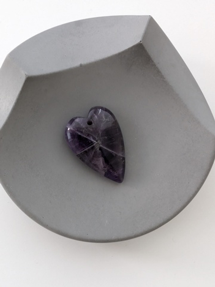 Подвеска сердце аметист, 40*25мм
