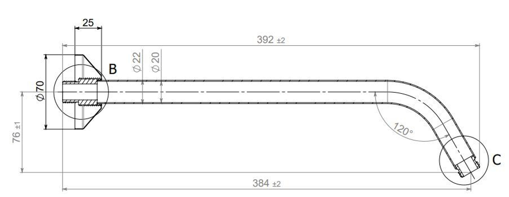 Держатель верхнего душа LAPARET N289048602LPT