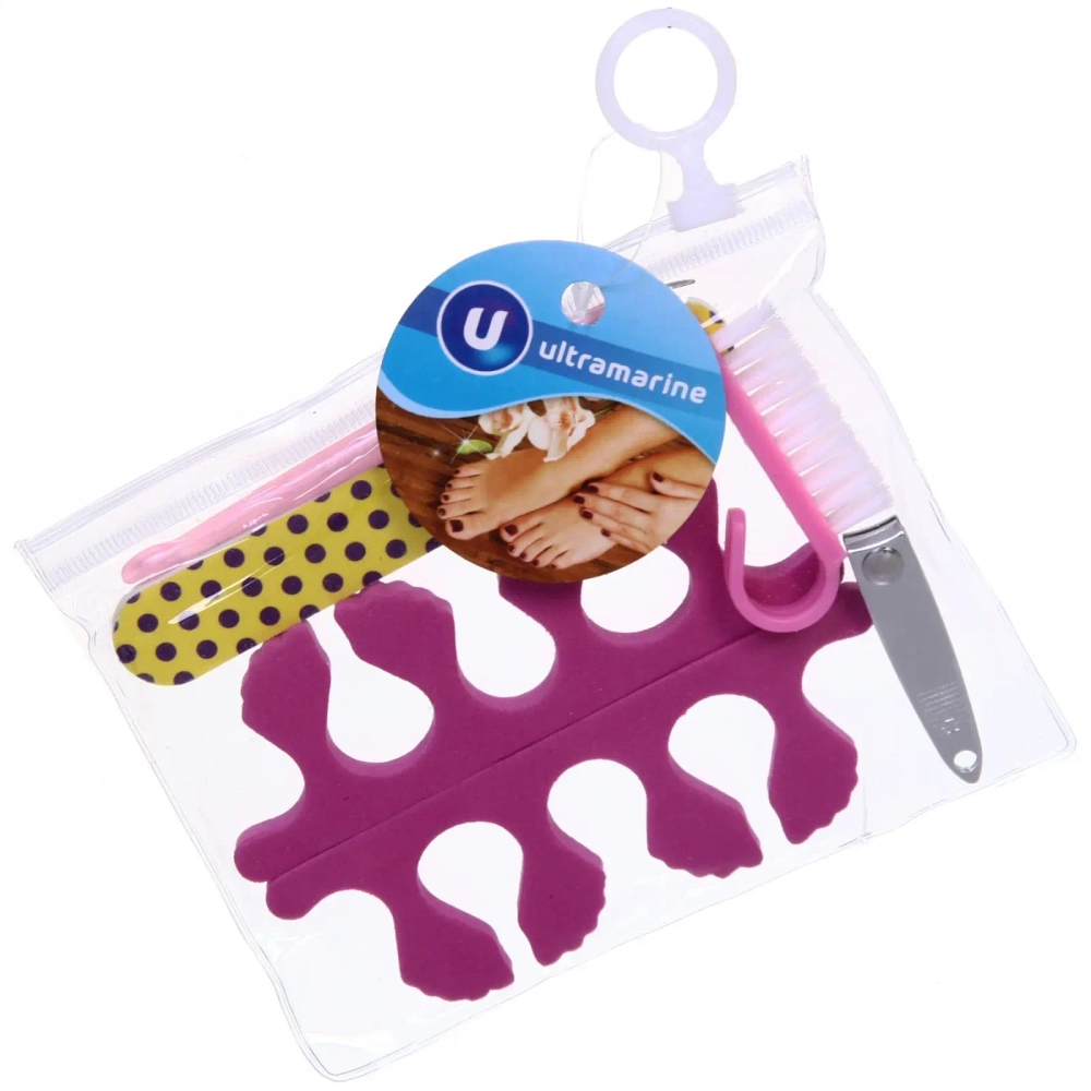 Набор для маникюра и педикюра «Ультрамарин - классика» в косметичке, 6 предметов,15*12 см