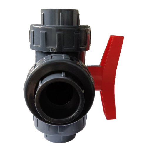 Кран шаровый трехходовой ПВХ 1,0 МПа d_40/UTV01040/