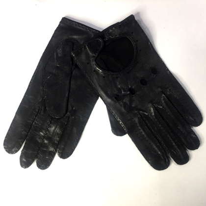 Перчатки мужские кожаные Tutemos черные перф.