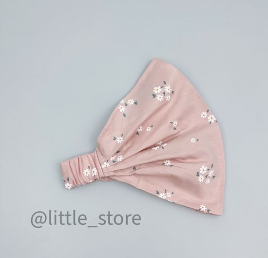 Косынка хлопковая, Ромашки на дымчатой розе