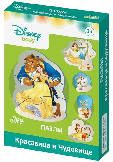 Пазлы контурные "Красавица и Чудовище" Дисней беби