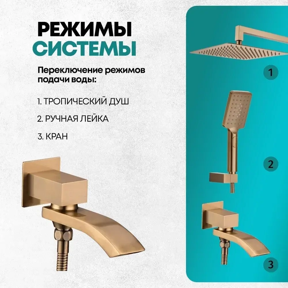 Душевая система Grocenberg GB5007 Бронза
