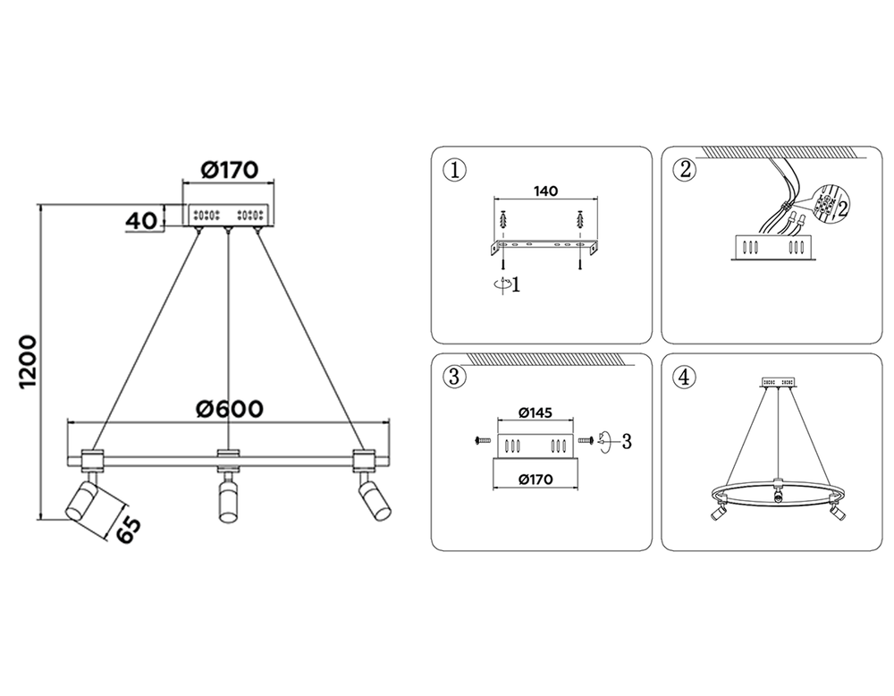 Ambrella Подвесной управляемый светодиодный светильник LineTech FL5293