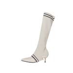 RAPHAEL SONA Cow Split Leather Knee High Stretch & Sock Boots Women"s