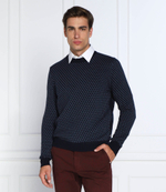 Хлопковый свитер lacrimo BOSS BLACK - темно-синий(50477378)