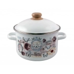 Кастрюля эмалированная 5,5л цилиндр Roses