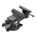 Тиски слесарные BVH-200, 200 мм, поворотные, стальная направляющая, с наковальней //Denzel