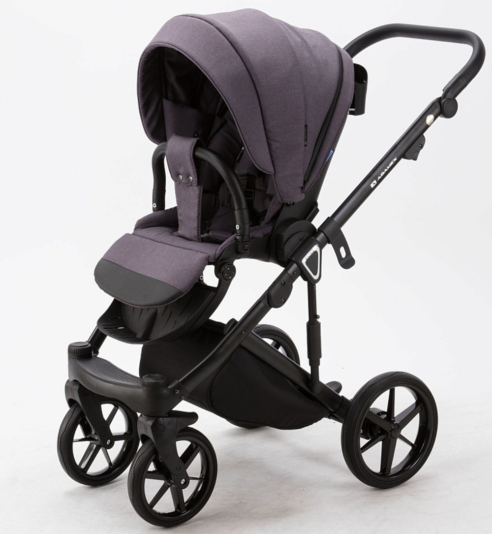 Детская коляска Adamex Marco 3 в 1 GA08 (Т. СЛИВ. ТК. + СЛИВ. КОЖ. ОТДЕЛКА)