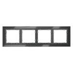 Рамка стеклянная VOLTUM S70 на 4 поста, (графит, стекло)