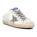 Женские Golden Goose Superstar Sabot with Platinum Glitter Star and Suede Tongue