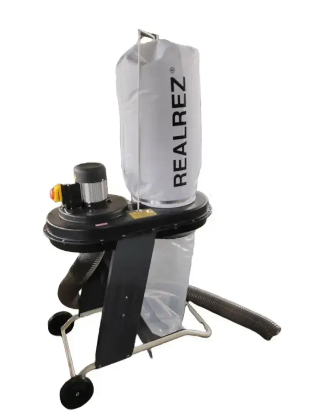 Стружкоотсос REALREZ FM200/220В / Промышленный пылесос для уборки древесных стружек 550 Вт / Вытяжка для стружки и опилок со шлангом