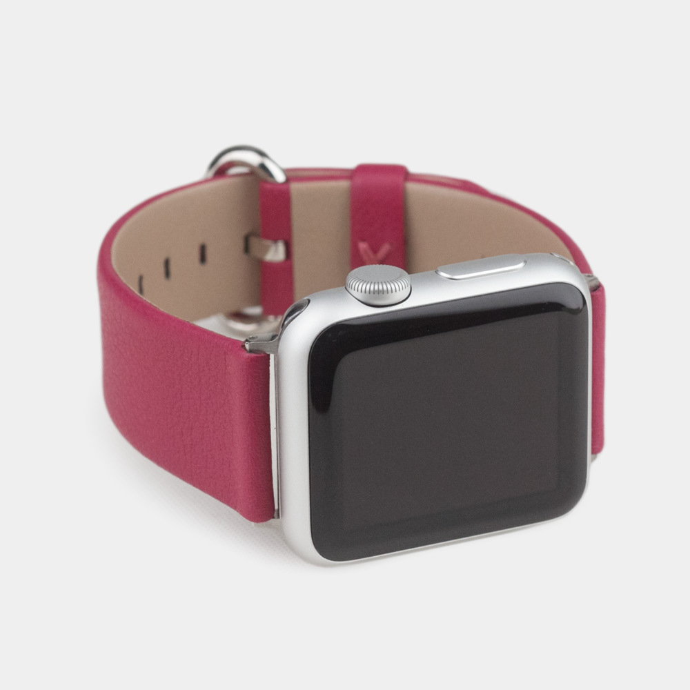 Ремешок для Apple Watch 44/45/46 mm из кожи теленка,  цвета малины