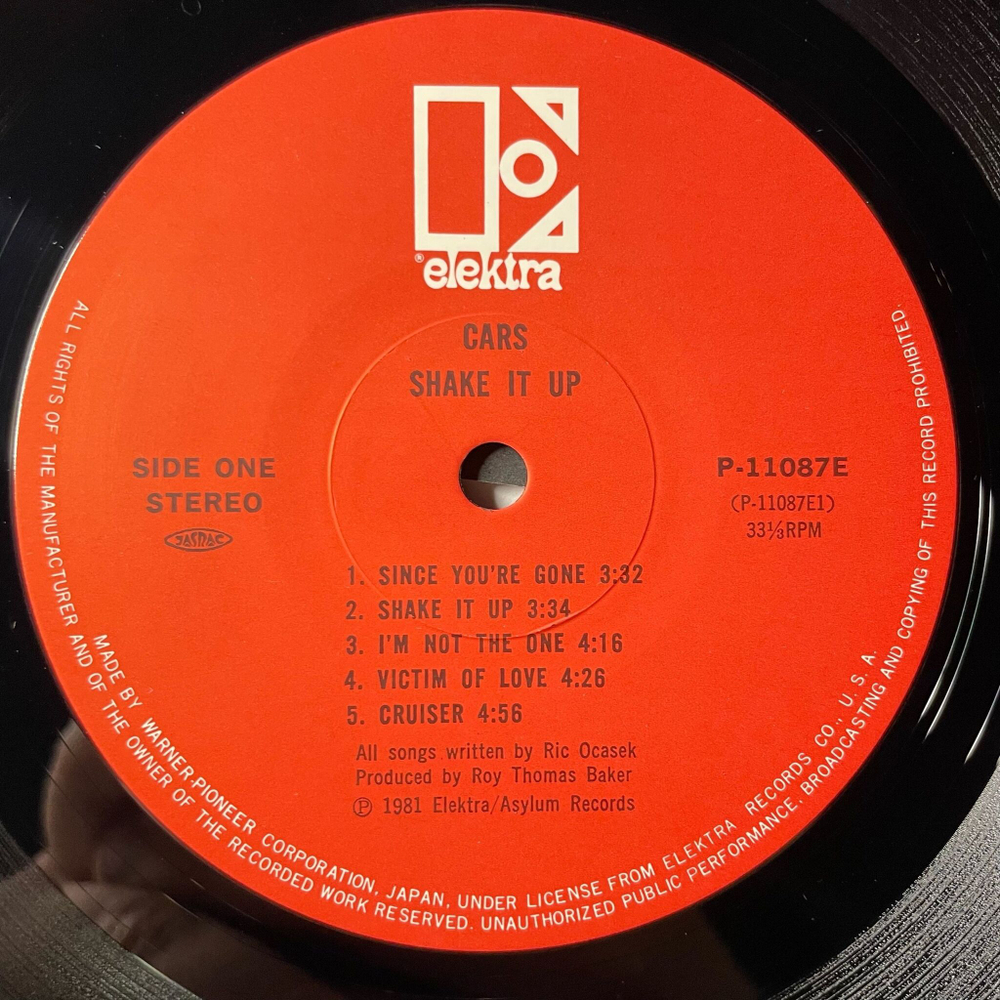 Винтажная виниловая пластинка LP The Cars Shake It Up (Japan 1981) (Obi) Since You're Gone